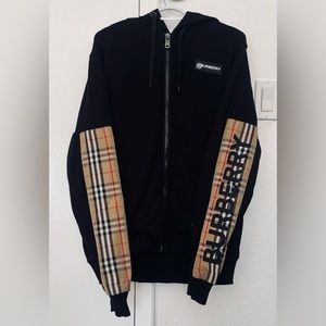 Burberry zip up sweater large